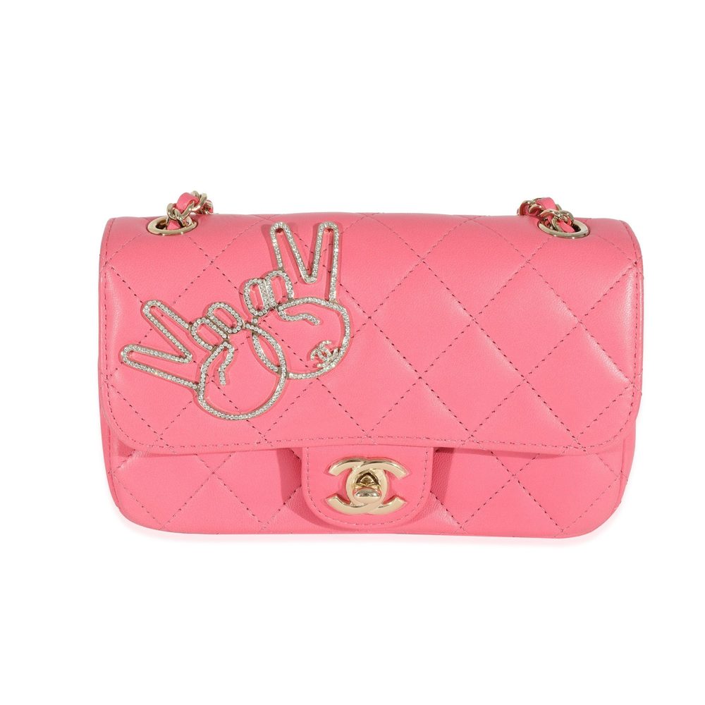 Chanel Pink Lambskin Emoticon Extra Mini Flap
